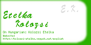 etelka kolozsi business card